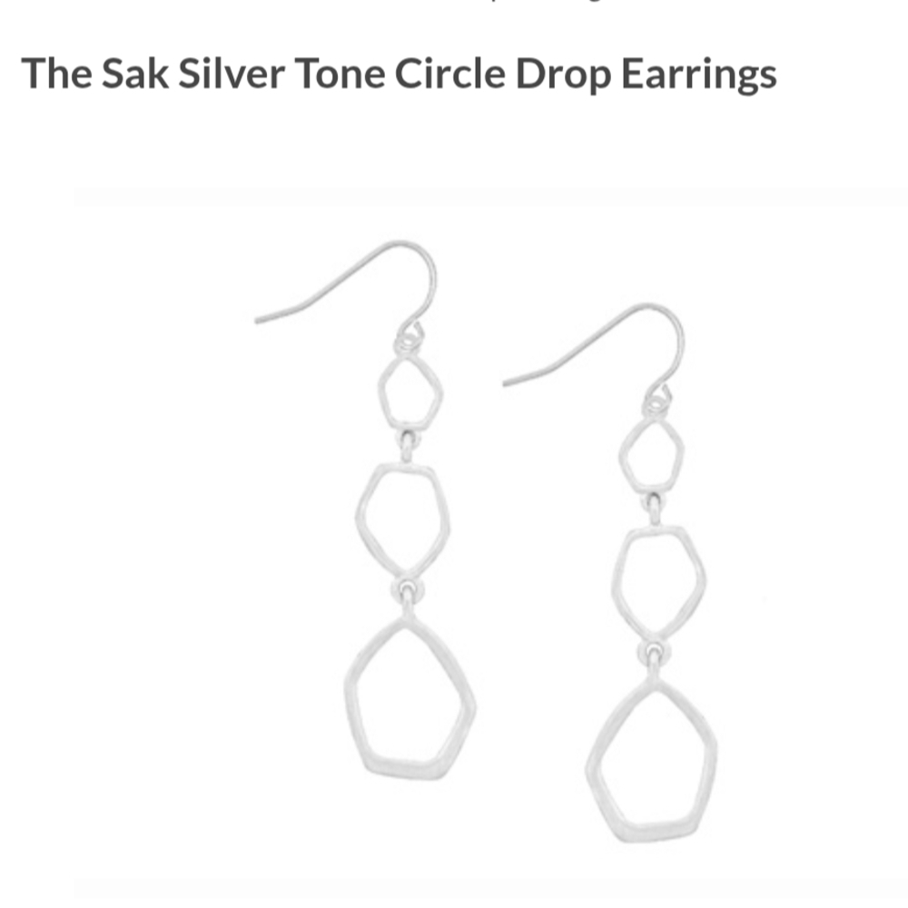 The Sak Geometric Silver Drop Earrings